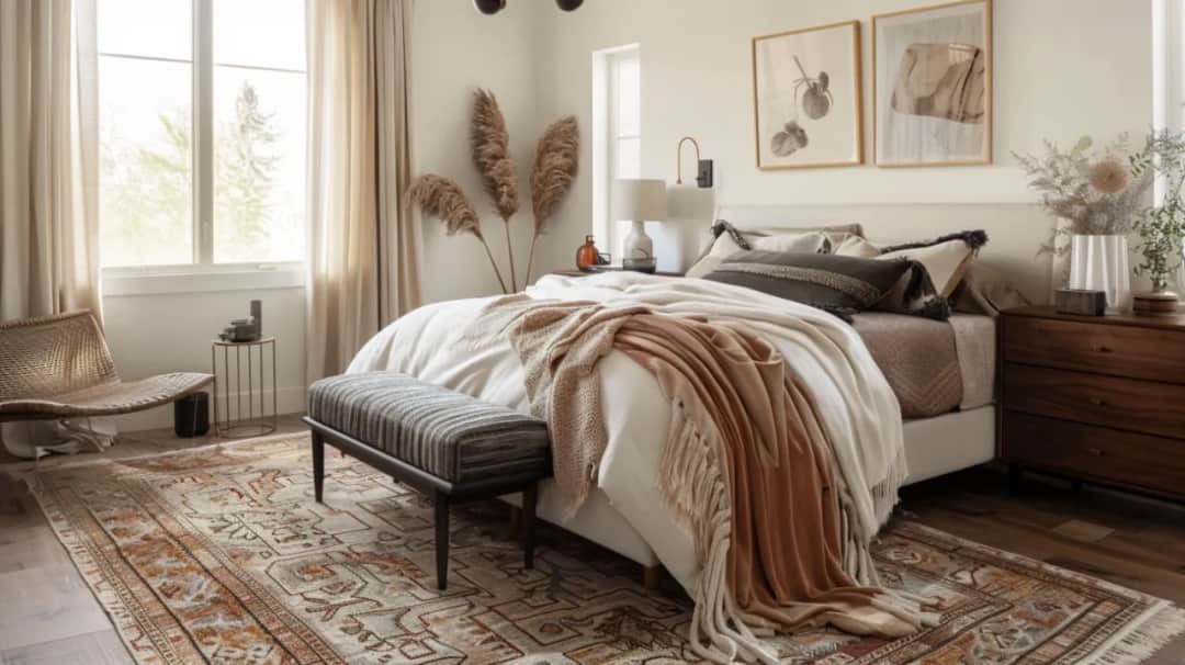 Jak ułożyć dywan w sypialni, aby dodać komfortu i stylu wnętrzu